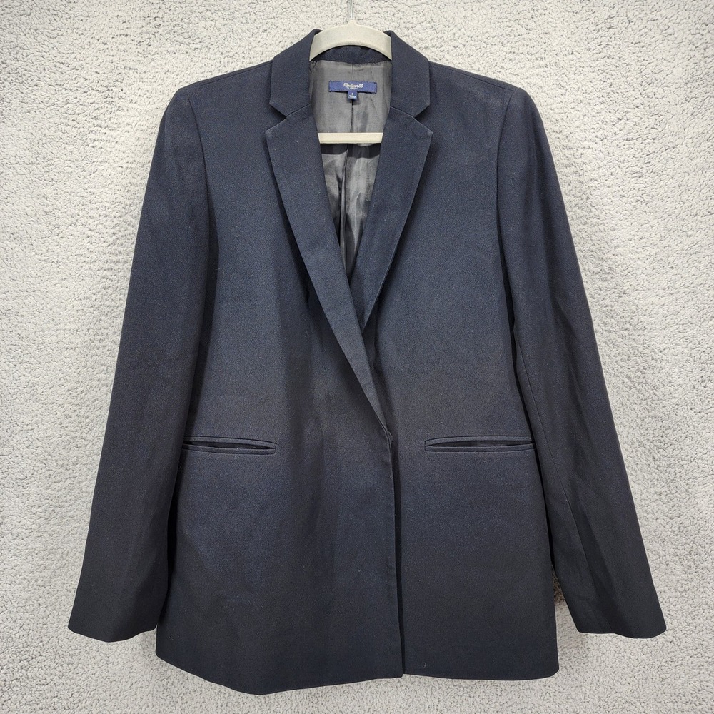 Madewell Black Single Button Blazer Jacket Women Size 4